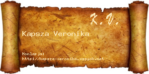 Kapsza Veronika névjegykártya